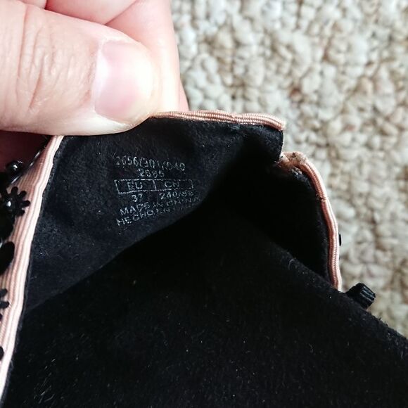 Zara Black Beaded Platform slide Sandals size 37 - Picture 5 of 9